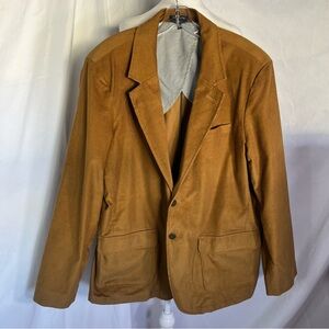 L.L. Bean Men's Vintage Corduroy Two Button Blazer SportCoat Tan Camel Size 46